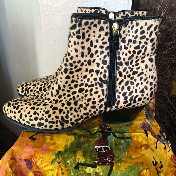 Franco Sarto Leopard Print Booties - Picture 2 of 8